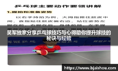 吴军独家分享乒乓球技巧与心得助你提升球技的秘诀与经验